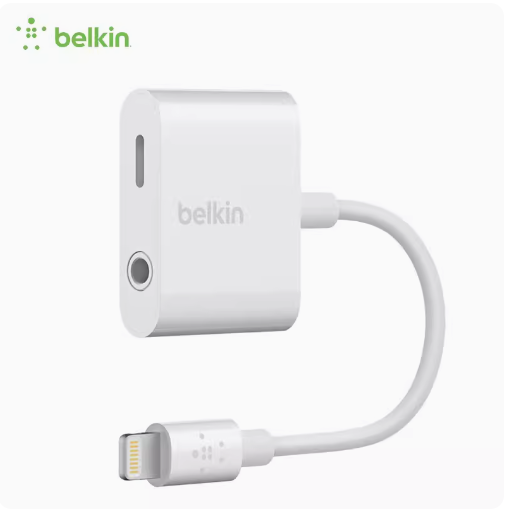 BELKIN贝尔金Lightning转3.5充电听歌2合1分线器转接头(苹果在售同款)