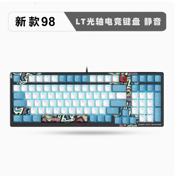 双飞燕 LT98 血手幽灵T98机械键盘 98键盘 f98 热升华光轴电竞键
